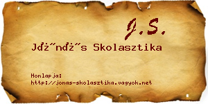 Jónás Skolasztika névjegykártya